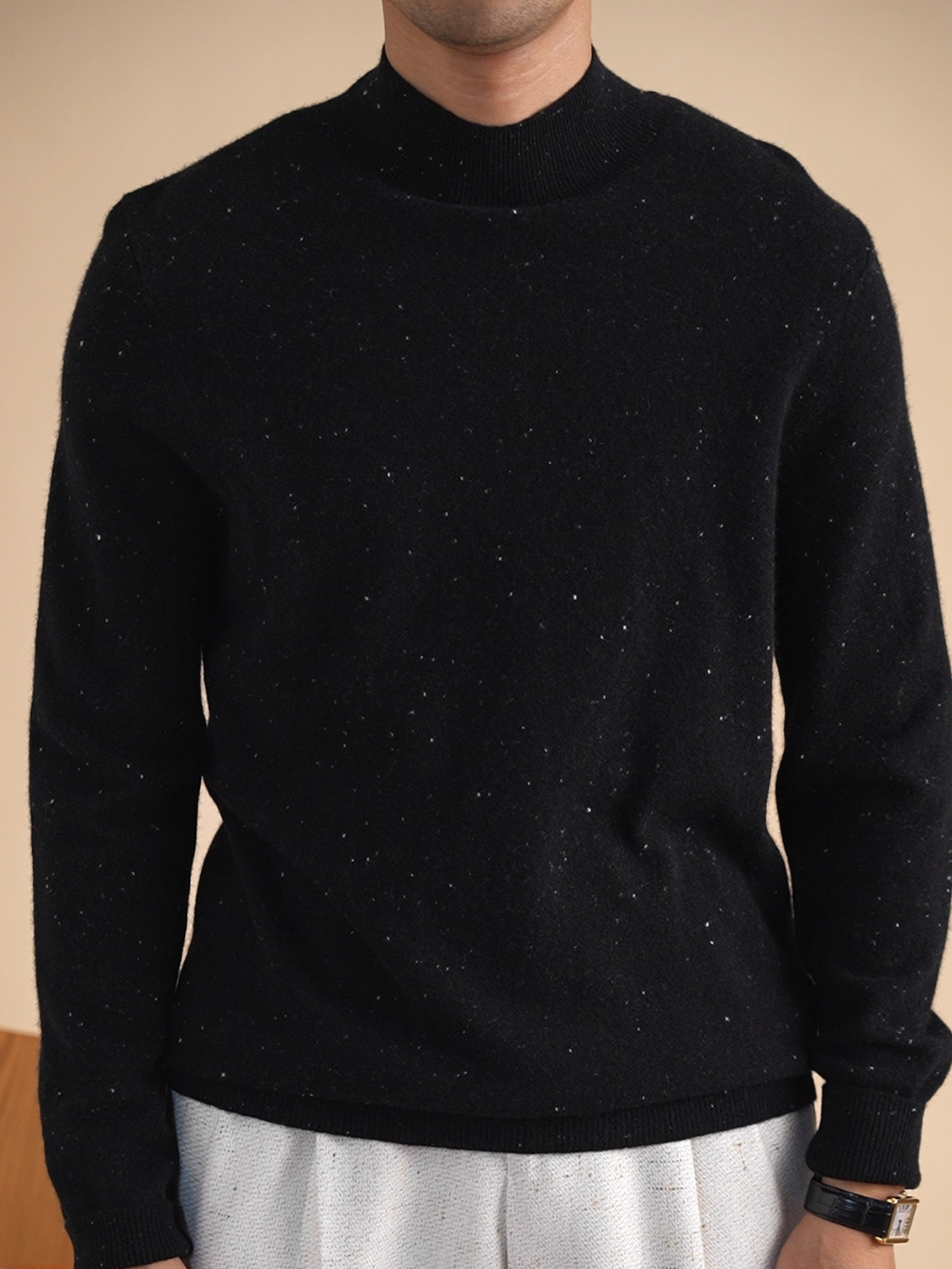 Woll-Melierte Rollkragenpullover