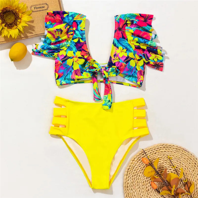 Mia Florales Rüschen-Bikini-Set