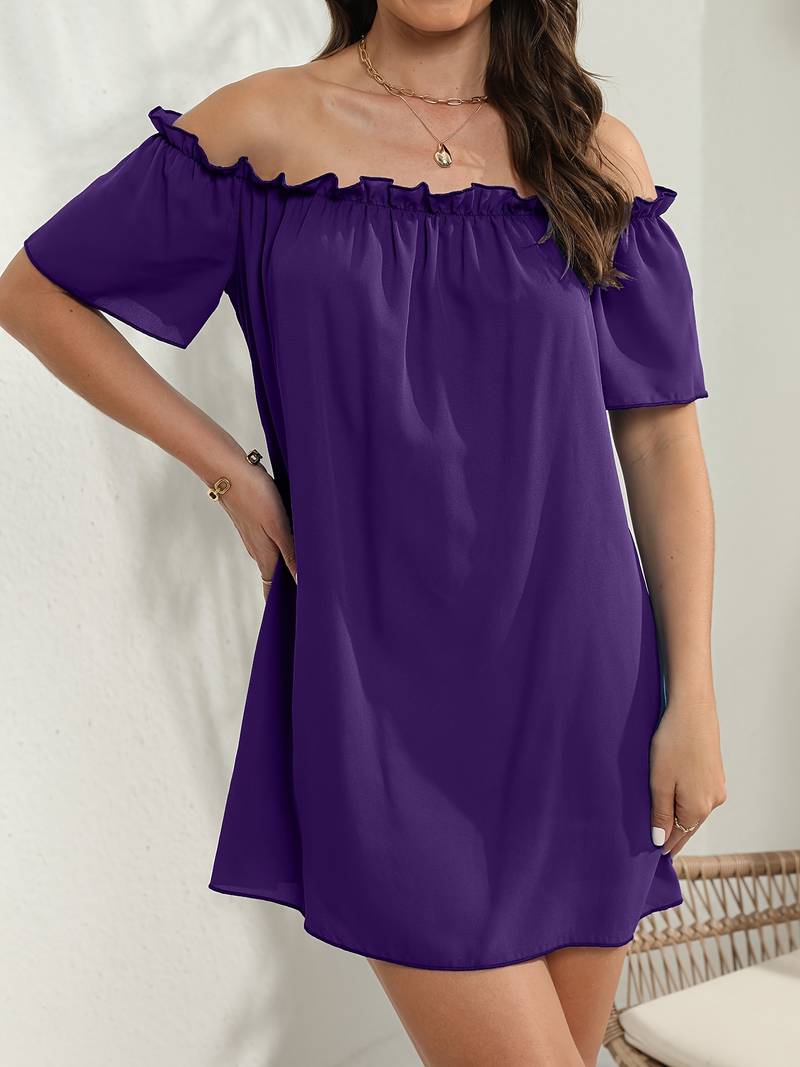 Amelia – schulterfreies sommerkleid mit kurzen armeln