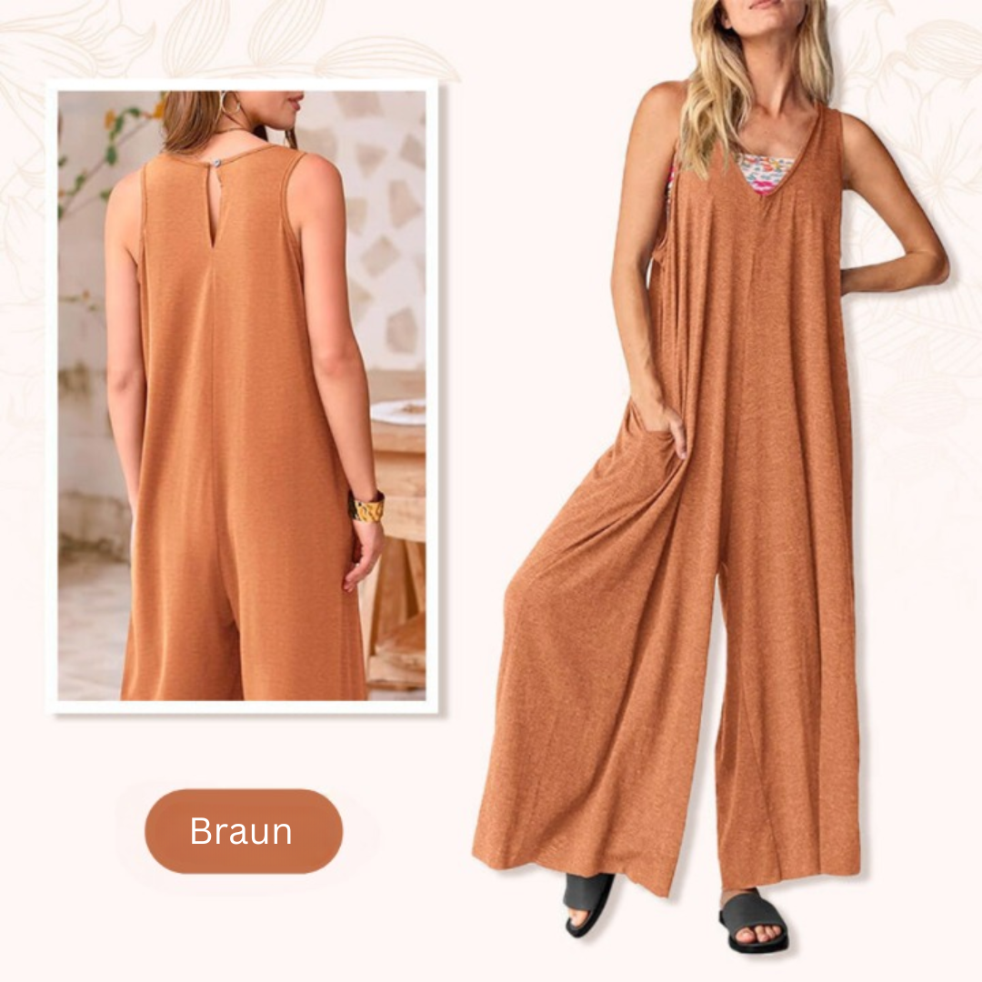 Rhea™ - Klassischer V-Ausschnitt-Jumpsuit