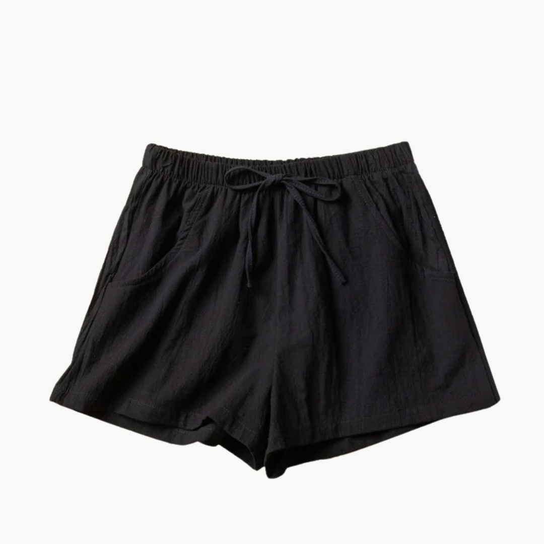 Elara Schräge Taschen Leinen Shorts