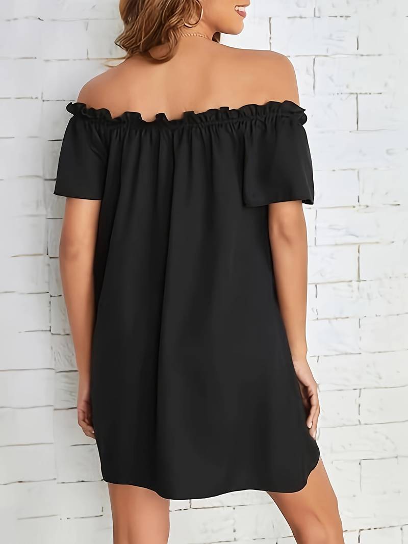 Amelia – schulterfreies sommerkleid mit kurzen armeln