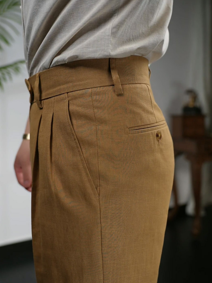 Leinen-Baumwoll-Hose