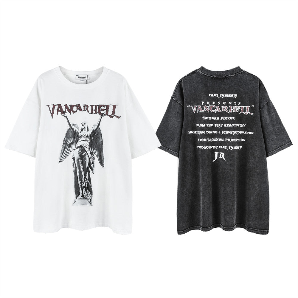 "Angel Statue" -  Oversize T-Shirt mit Print