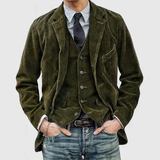 Peppino - Herren Vintage Kord Revers Jacke