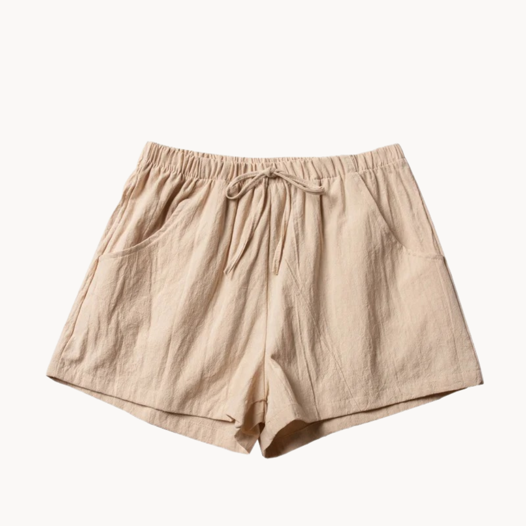 Elara Schräge Taschen Leinen Shorts