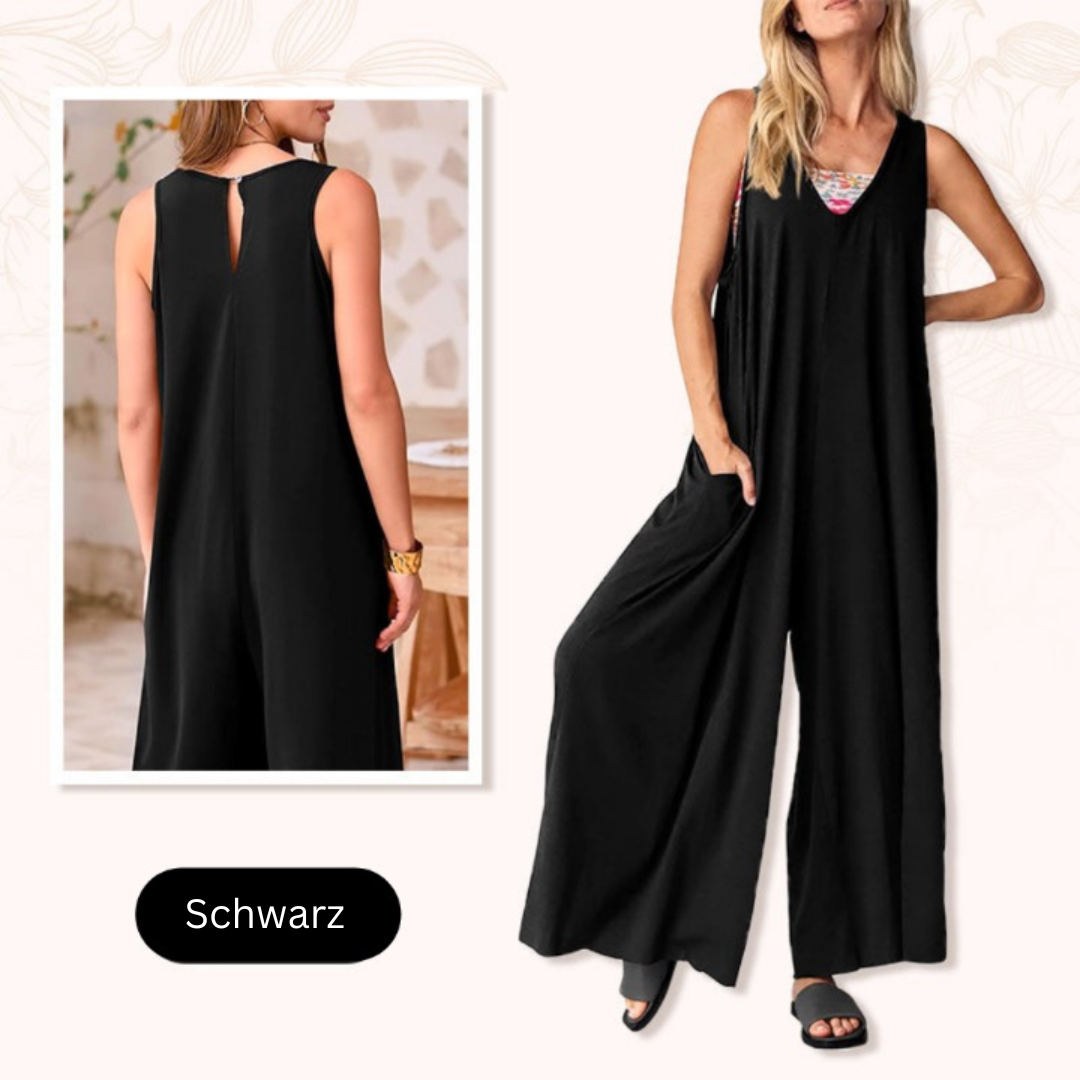 Rhea™ - Klassischer V-Ausschnitt-Jumpsuit