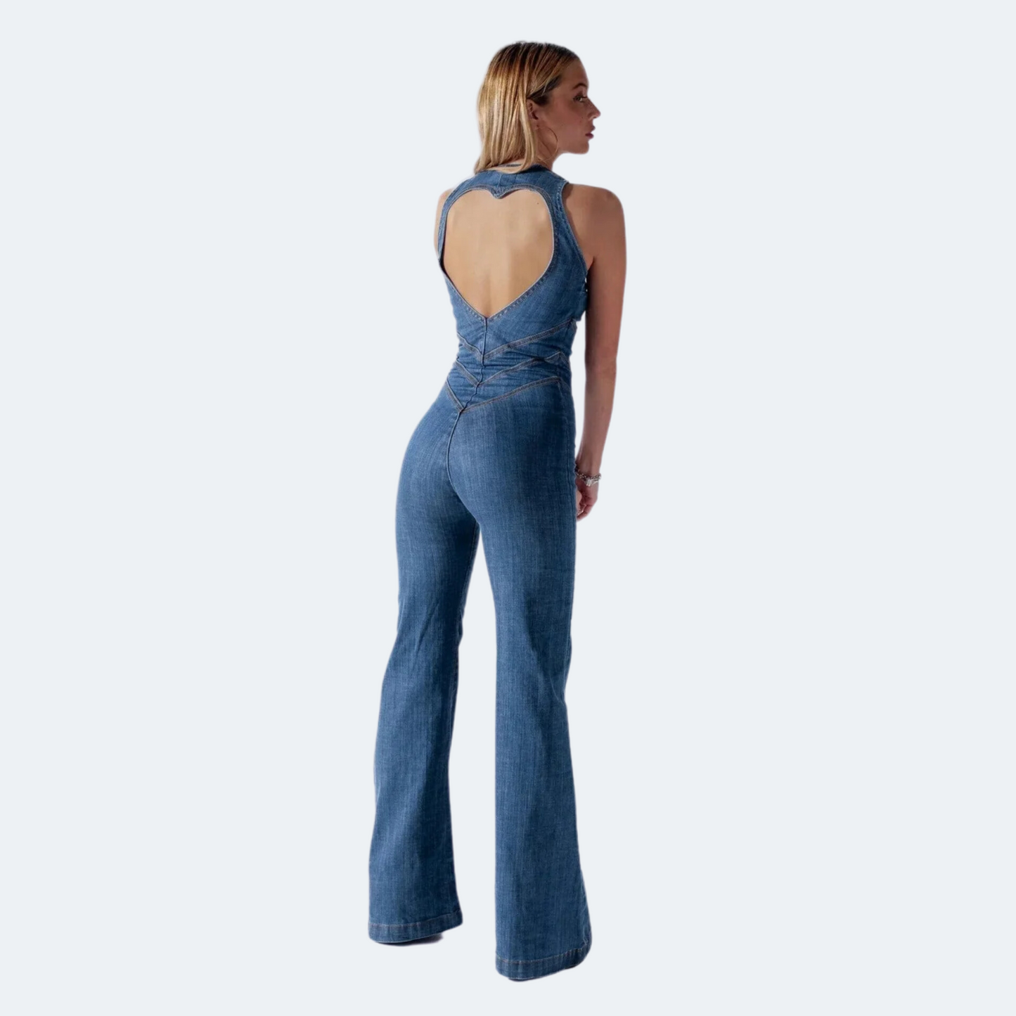 Stella Herz Rücken Denim Jumpsuit