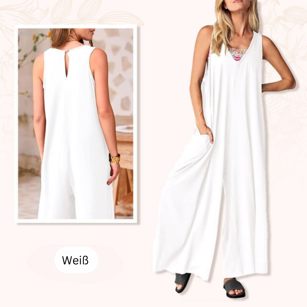 Rhea™ - Klassischer V-Ausschnitt-Jumpsuit