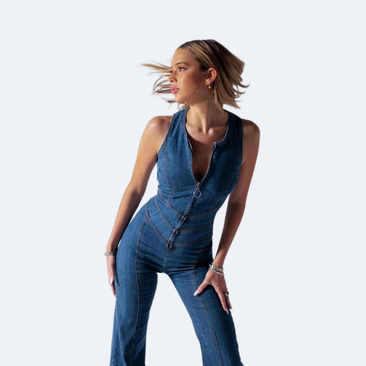 Stella Herz Rücken Denim Jumpsuit