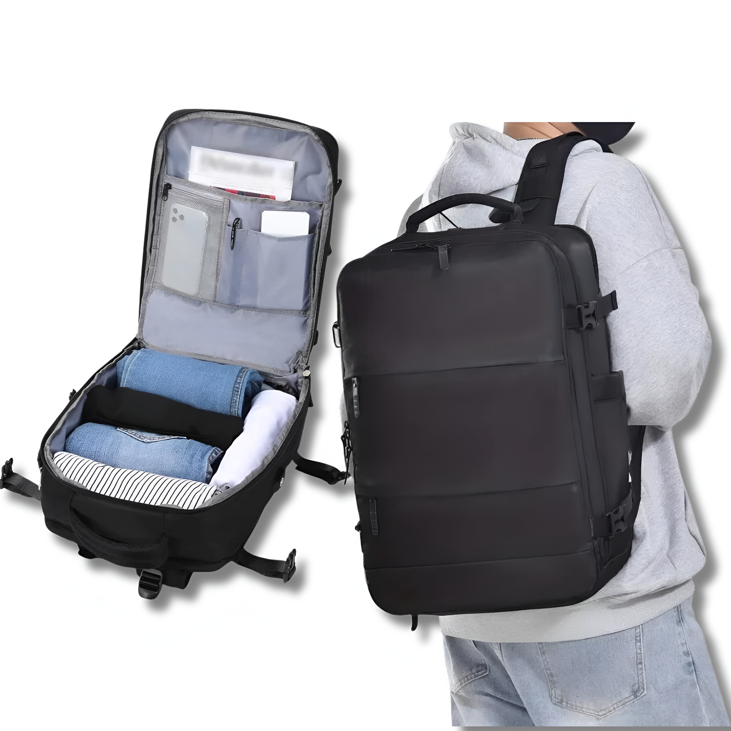 Reiserucksack mit viel Stauraum und USB-Ladeanschluss