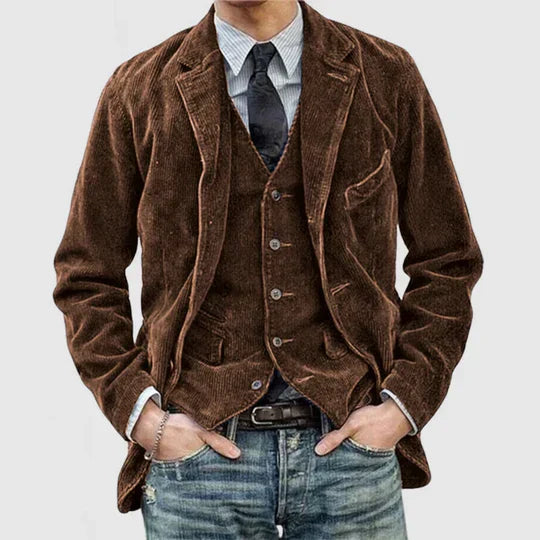 Peppino - Herren Vintage Kord Revers Jacke