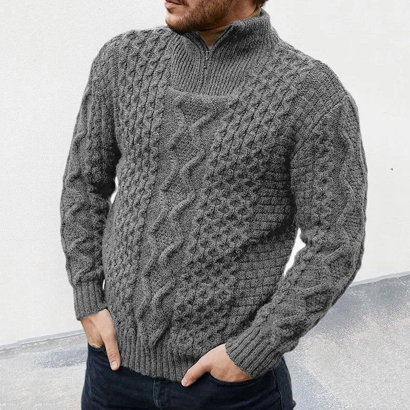 SolidStyle - Stehkragen Pullover mit Reißverschluss