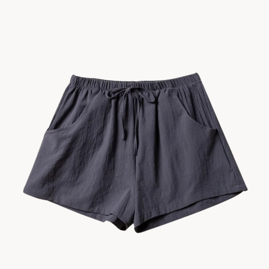 Elara Schräge Taschen Leinen Shorts