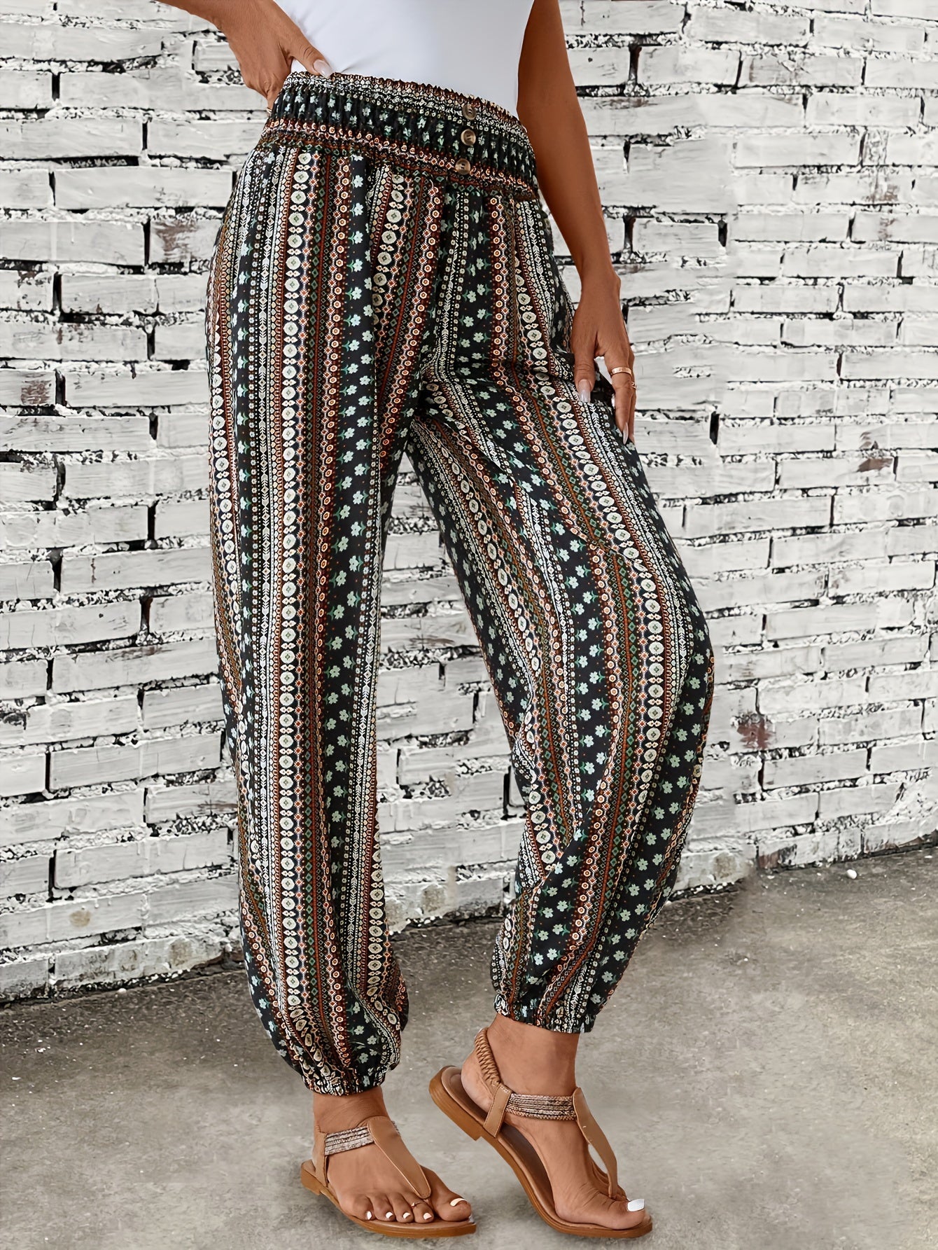 Marit | Ethnische grafische Boho-Hose