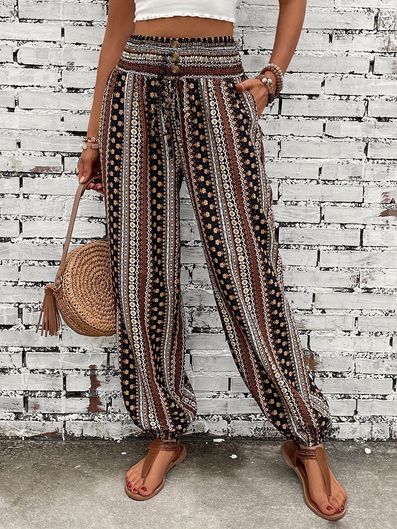 Marit | Ethnische grafische Boho-Hose