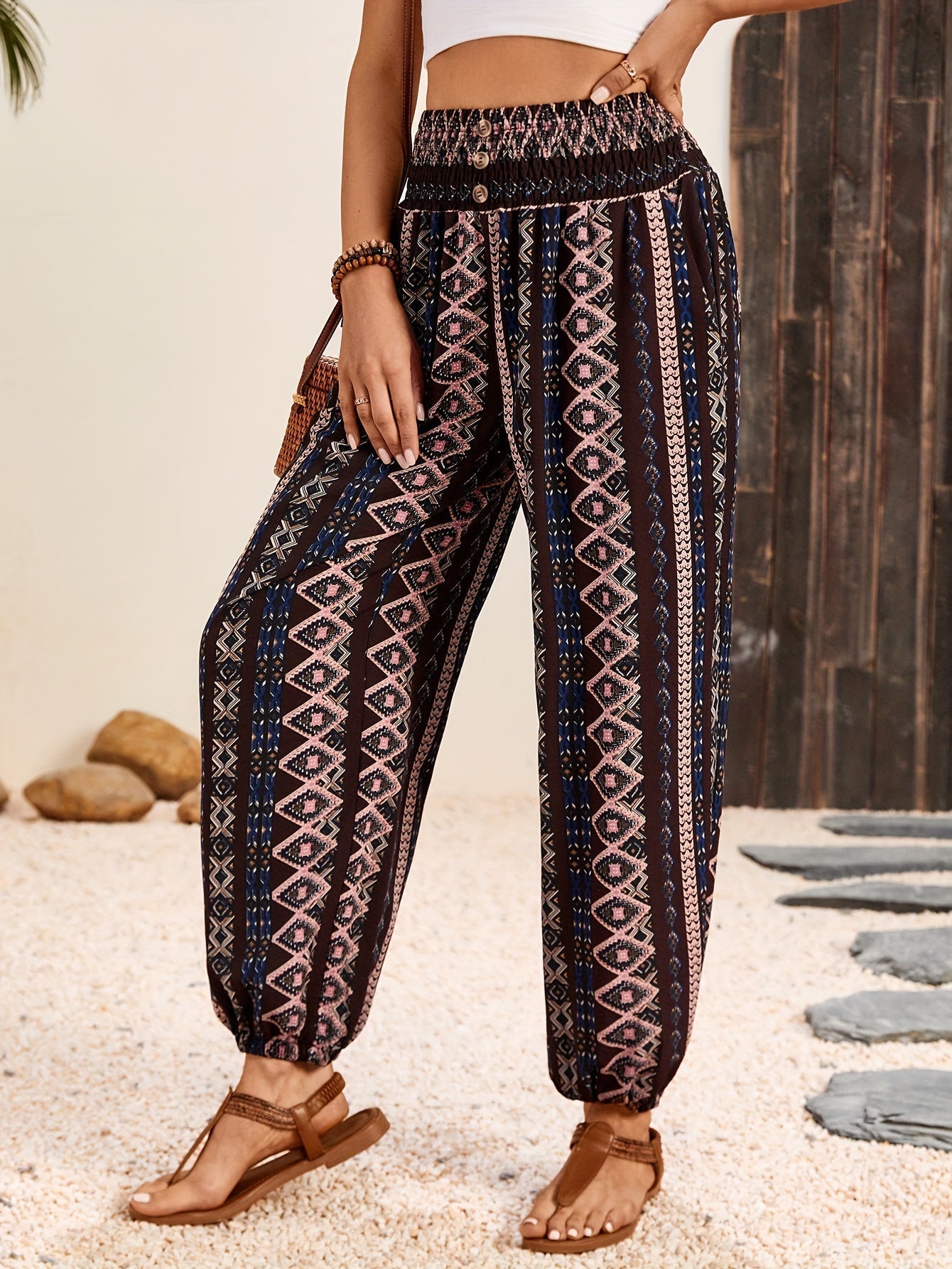 Marit | Ethnische grafische Boho-Hose