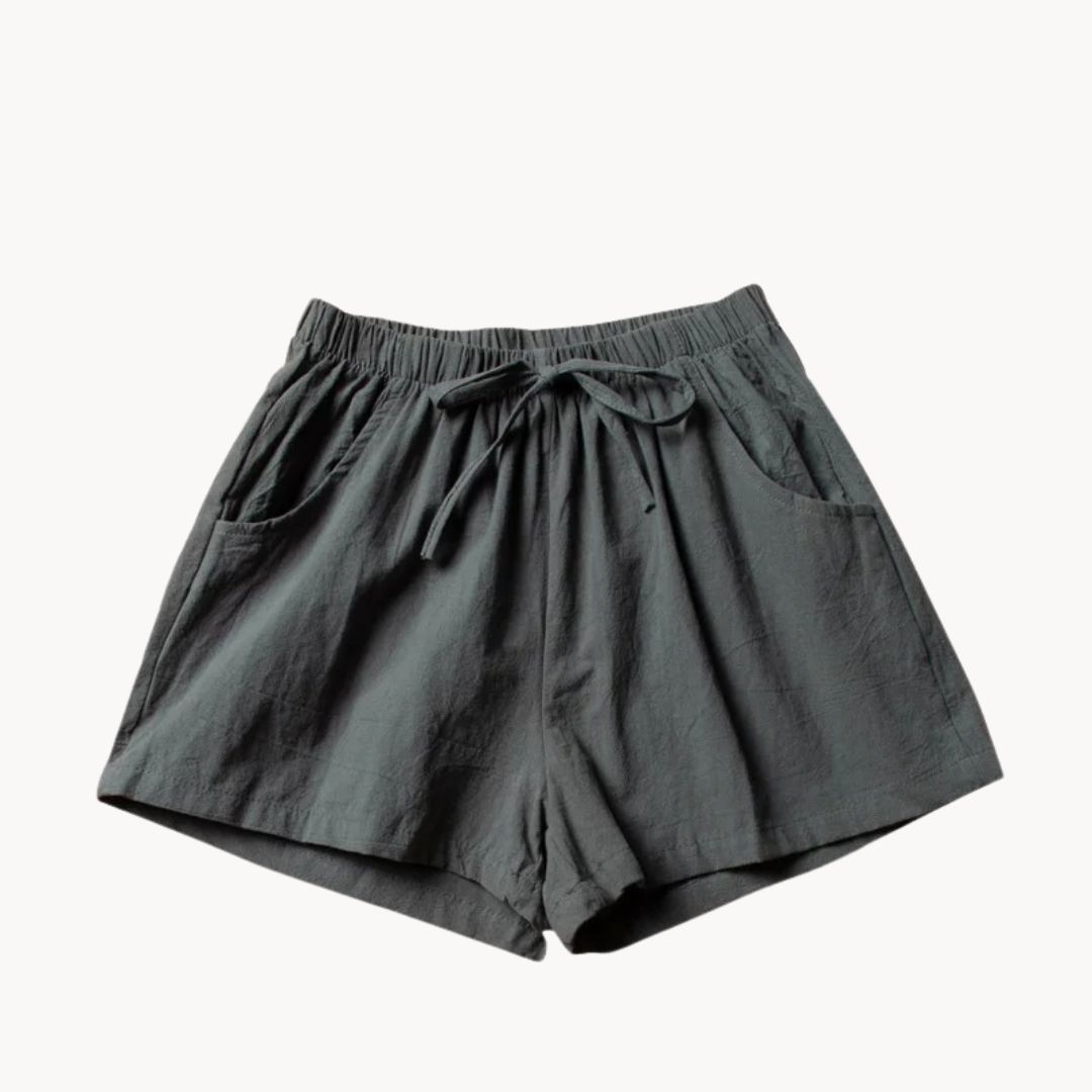 Elara Schräge Taschen Leinen Shorts