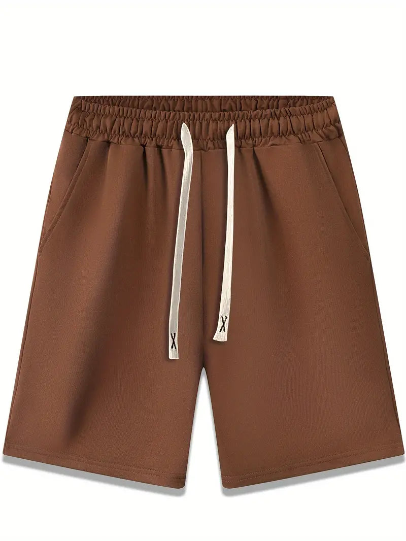 Anthony – 4-teiliges solides shorts-set mit kordelzug für herren