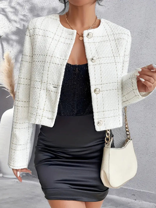 Eleganter karierter blazer mit knöpfen – avari