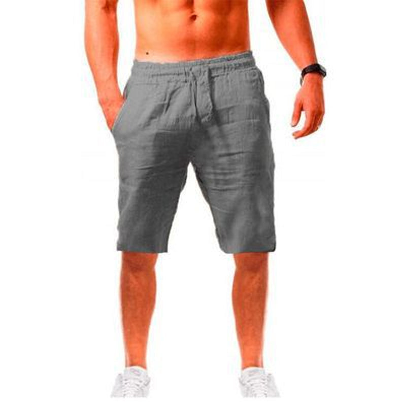 Lockere atmungsaktive Shorts aus Baumwolle und Leinen