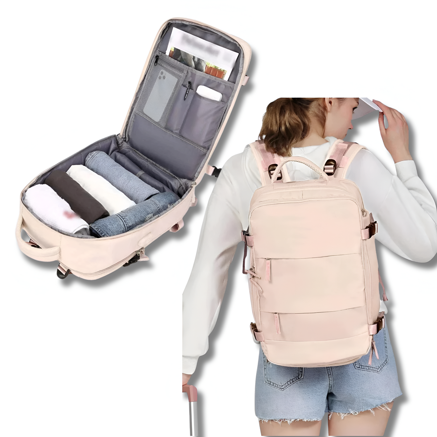 Reiserucksack mit viel Stauraum und USB-Ladeanschluss