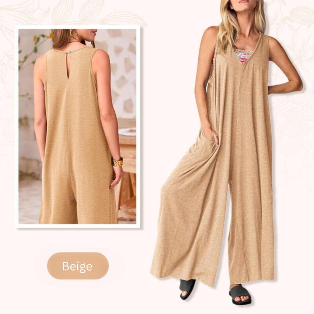 Rhea™ - Klassischer V-Ausschnitt-Jumpsuit