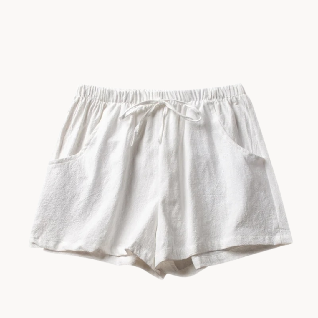 Elara Schräge Taschen Leinen Shorts