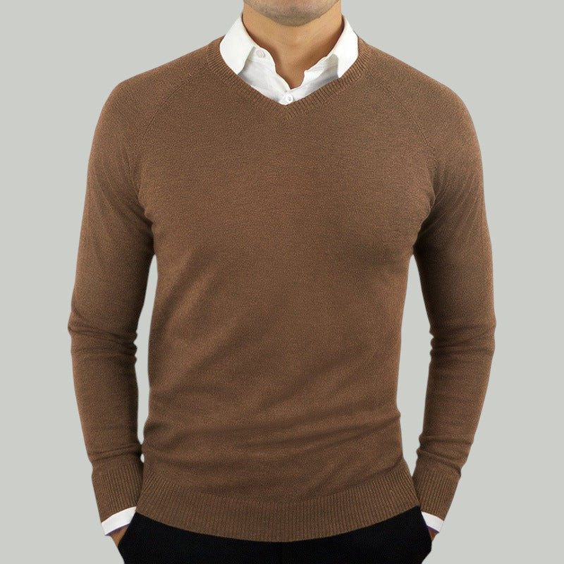 Frid | Herren Pullover langarm slim fit V-Ausschnitt