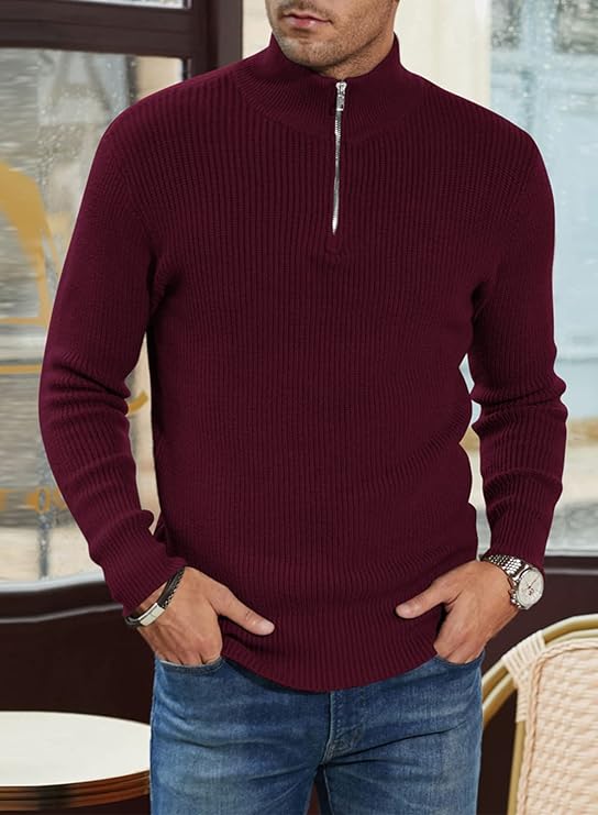 TOMMY | Stylischer Zipper-Pullover für Herren (italienisches Design)