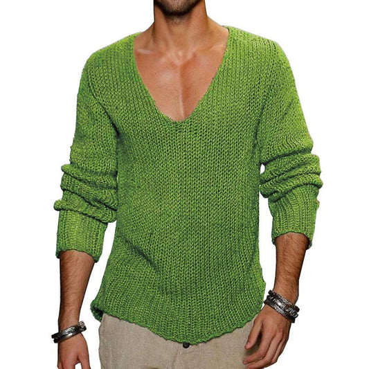 Herren Pullover mit V-Ausschnitt und Strickmuster