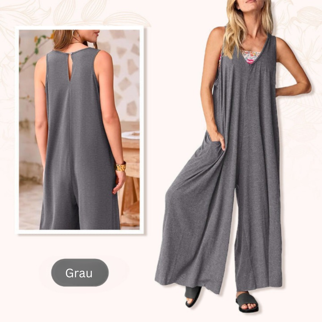 Rhea™ - Klassischer V-Ausschnitt-Jumpsuit