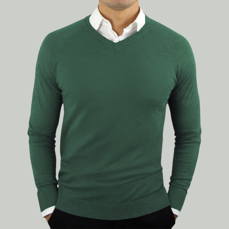 Frid | Herren Pullover langarm slim fit V-Ausschnitt