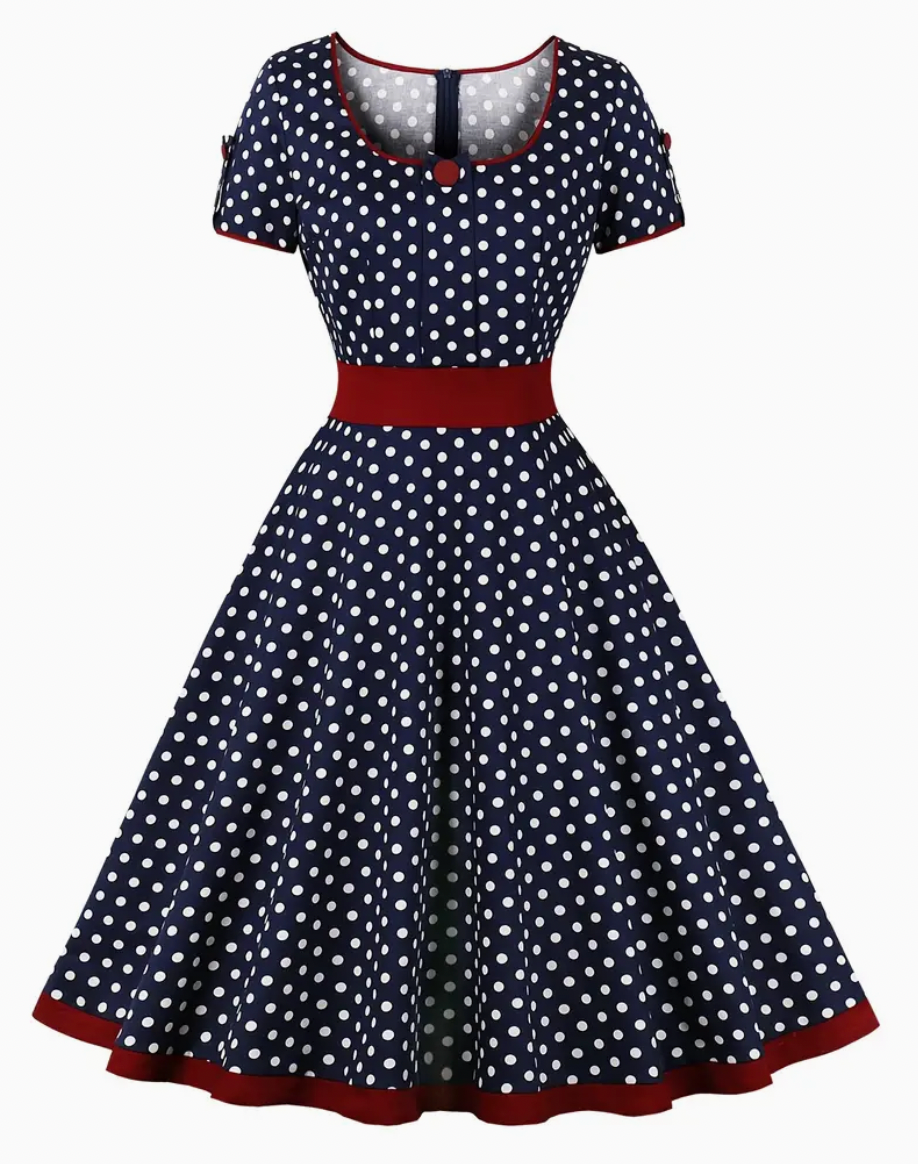 Retro Chic – wunderschönes vintage-polkakleid für frühling/sommer