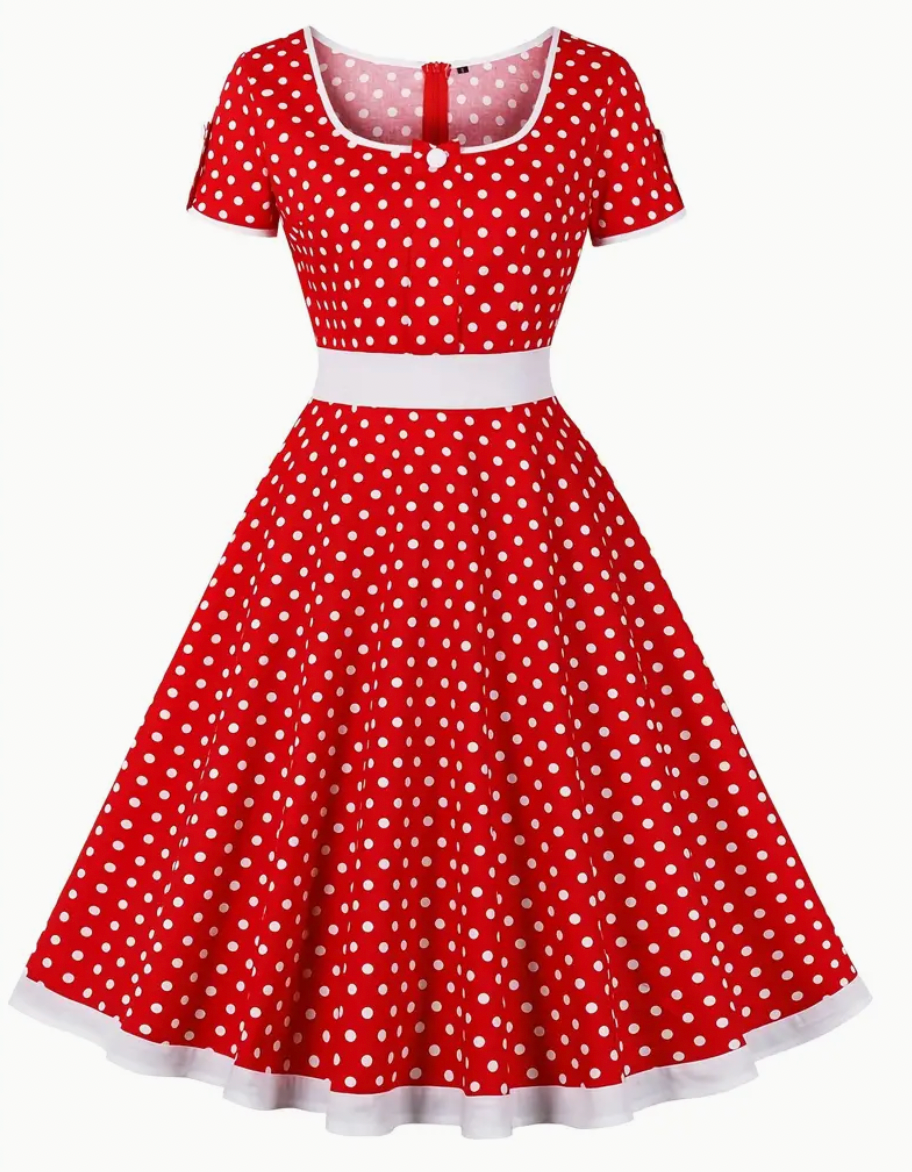 Retro Chic – wunderschönes vintage-polkakleid für frühling/sommer