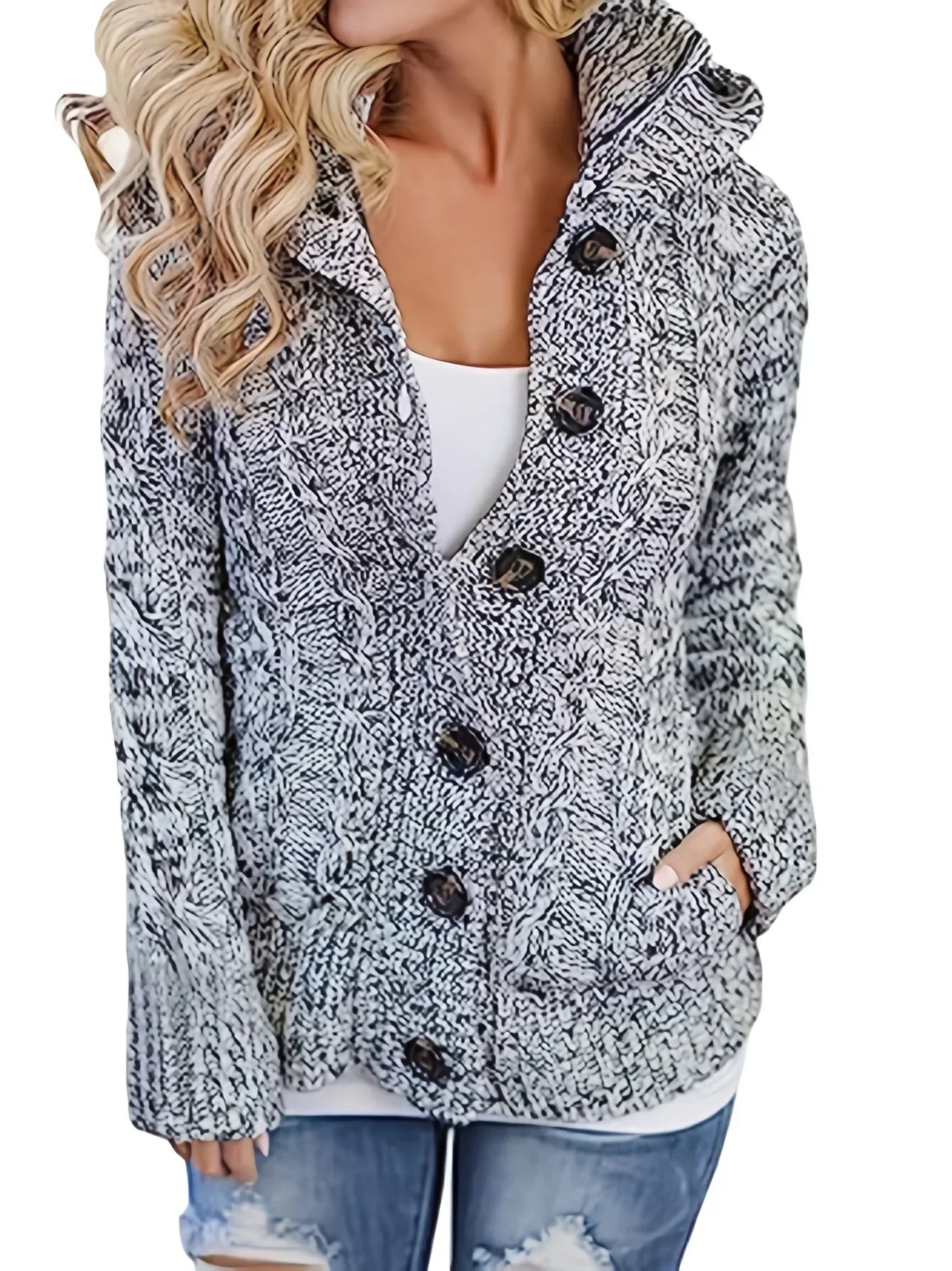 Elsie® | Kabelstrickjacke mit Kapuze