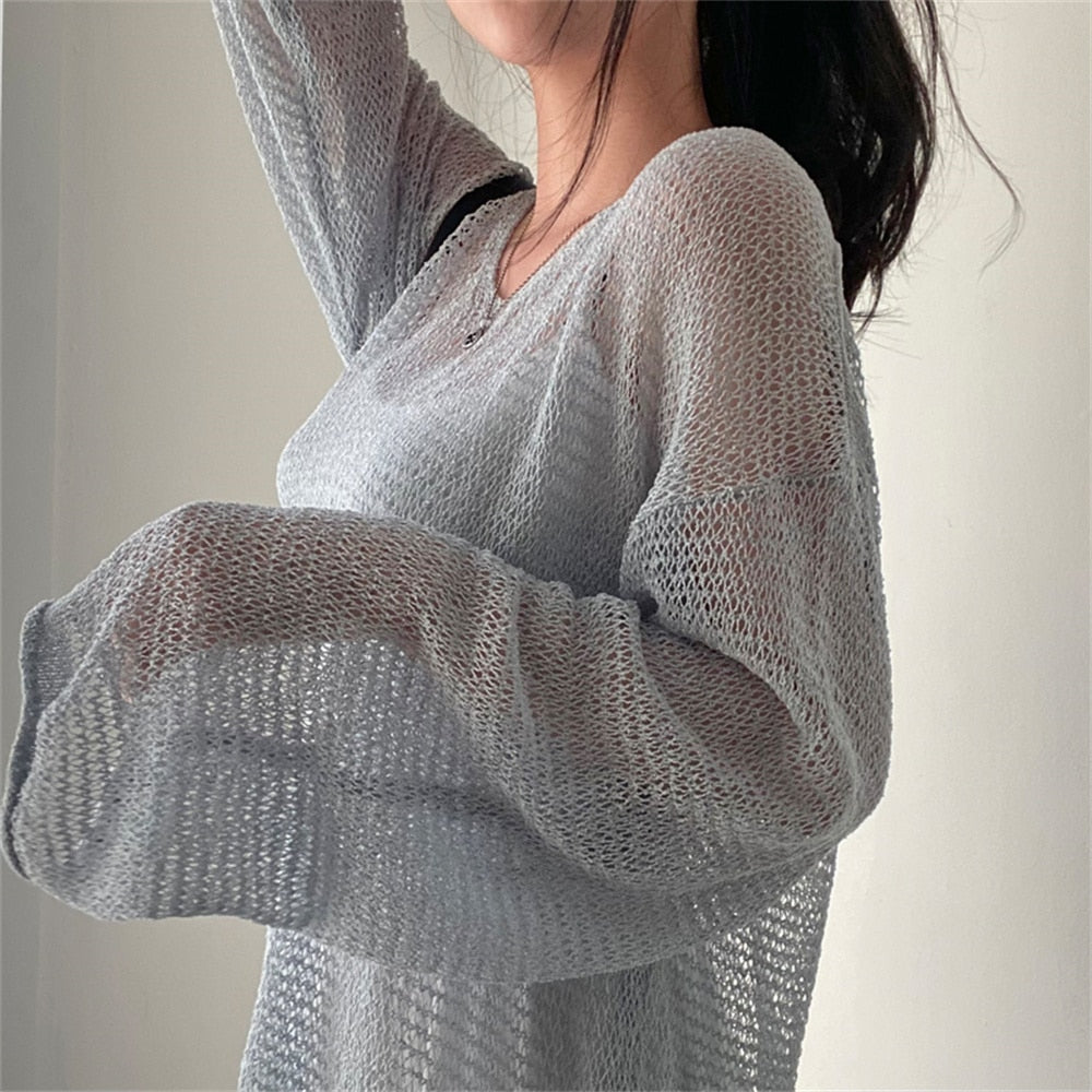 Modischer gestrickter Damen Pullover für den Alltag