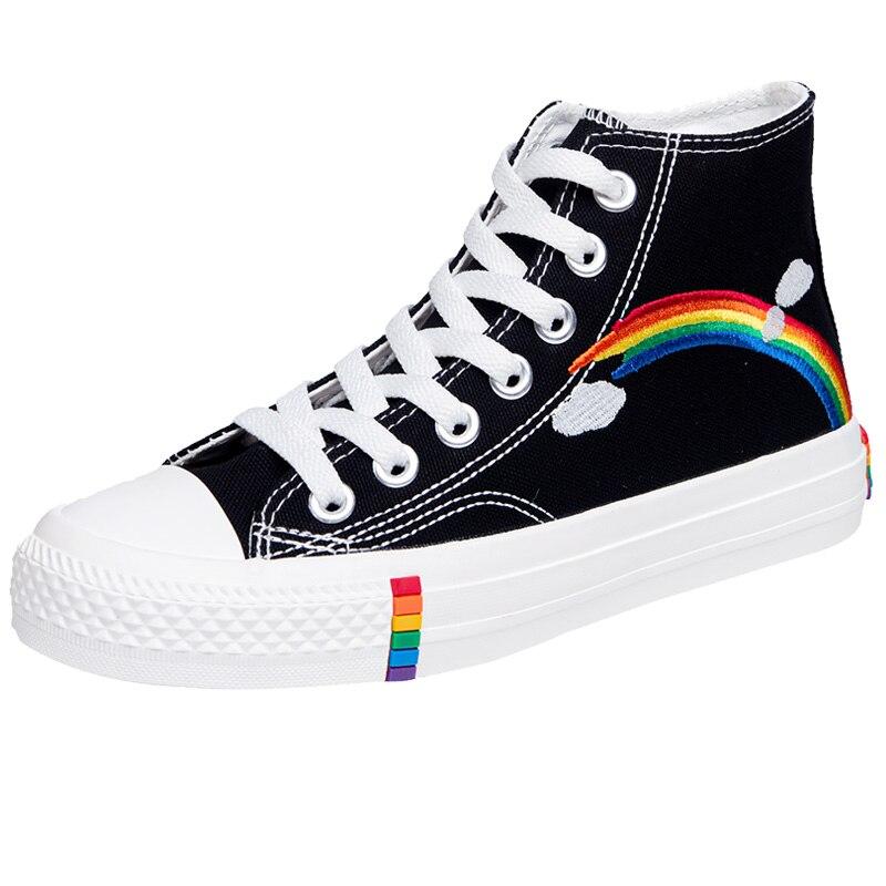 Pauline | Moderne High-Top-Sneaker in Regenbogenfarben Regenbogen