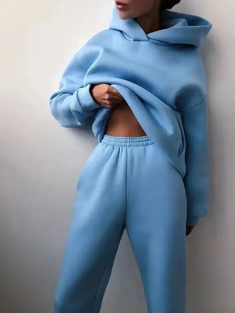 Kapuzenpulli und Jogginghosen Set für Damen