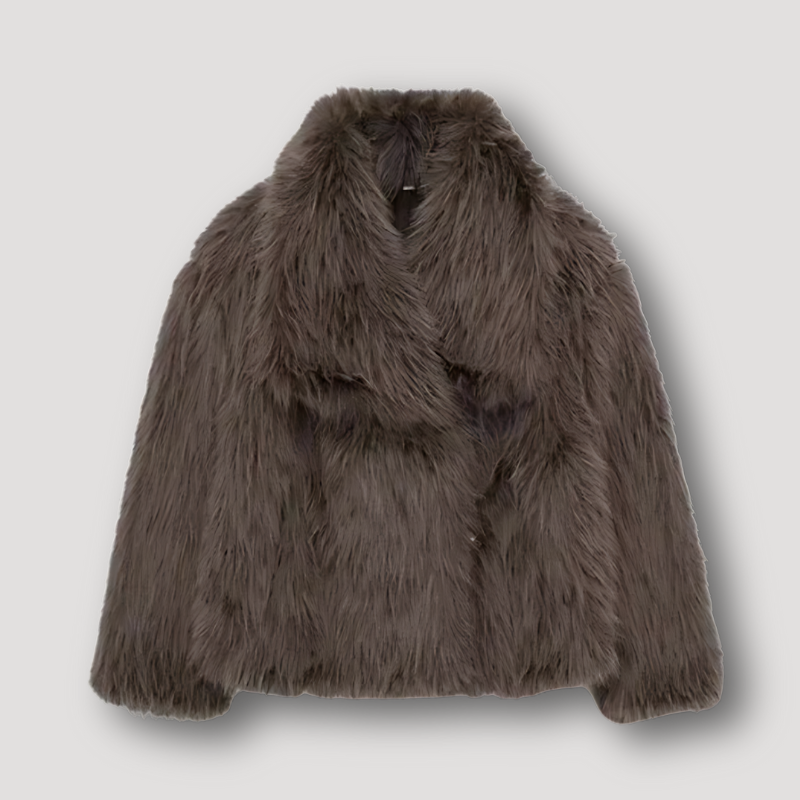 Bralyn | Weich Flauschige Faux Fur Oversized Collar Jacke