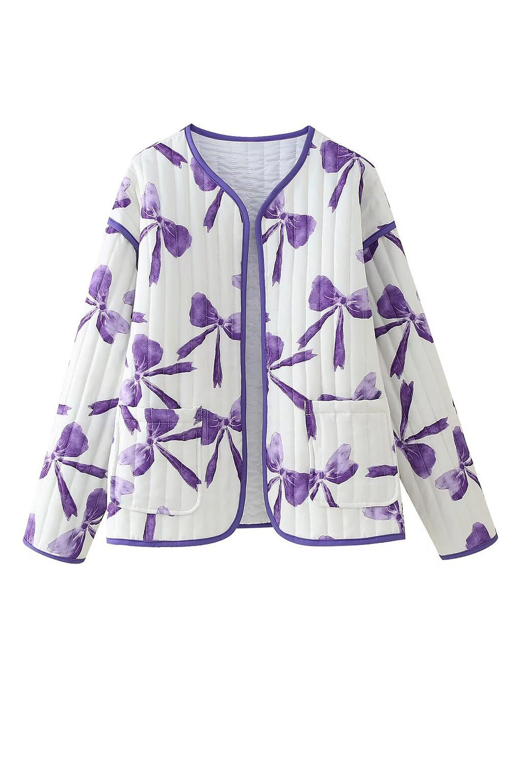 Steppjacke mit Schleifen-Print