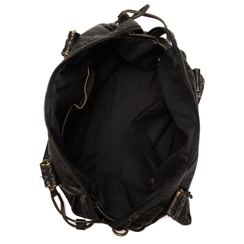 Obsidian - Luxus Schwarze Lederhandtasche