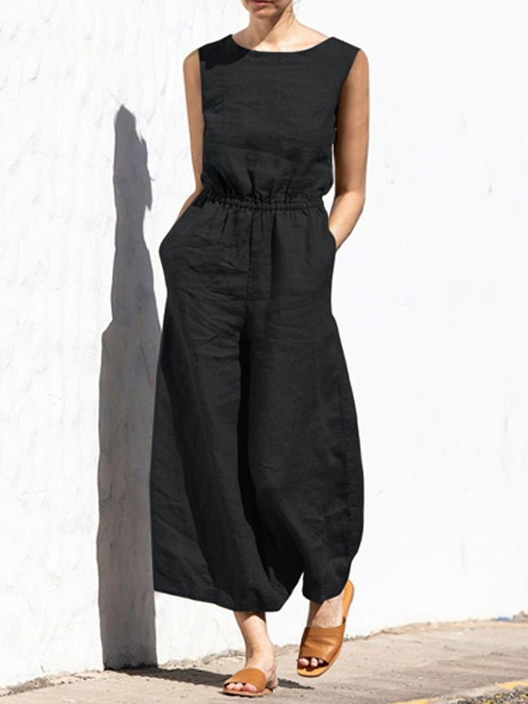 Darla - Jumpsuit aus Baumwolle und Leinen