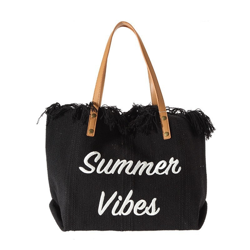 Bellachicha Sommer Vibes Strandtasche | Bunte Strandtasche mit sommerlichem Aufdruck