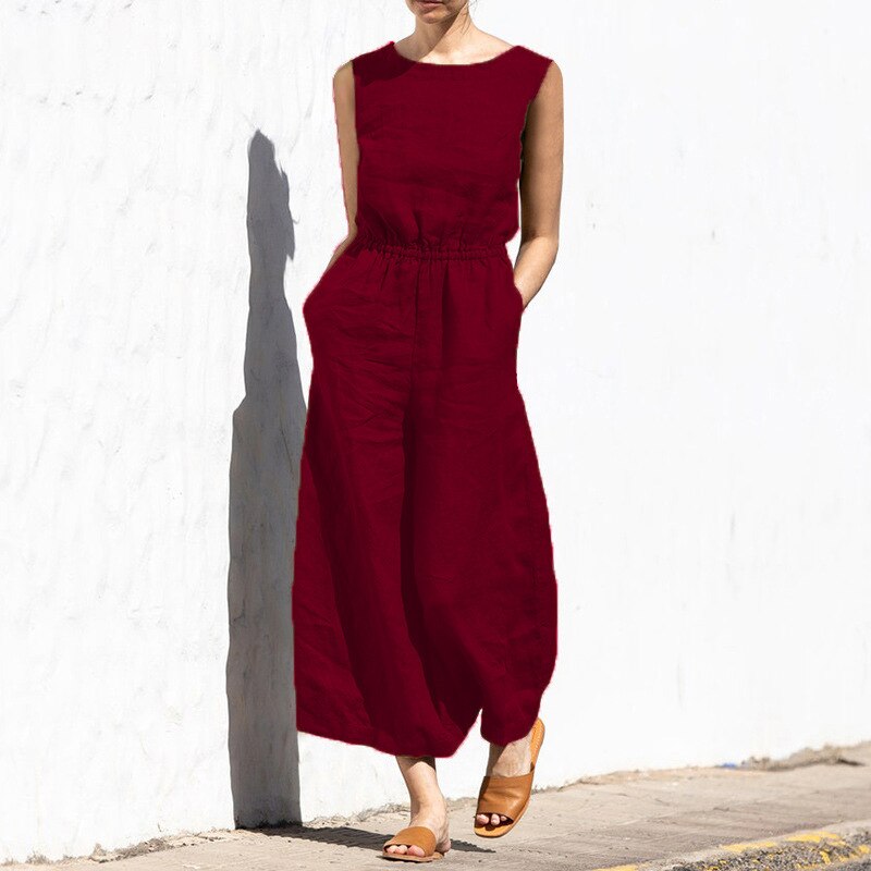 Darla - Jumpsuit aus Baumwolle und Leinen