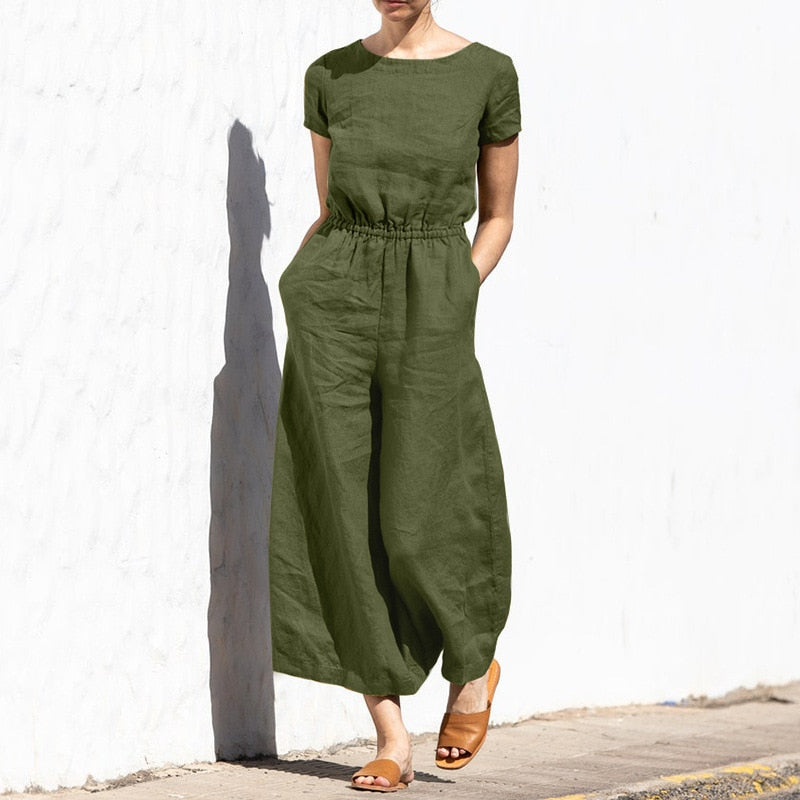 Darla - Jumpsuit aus Baumwolle und Leinen