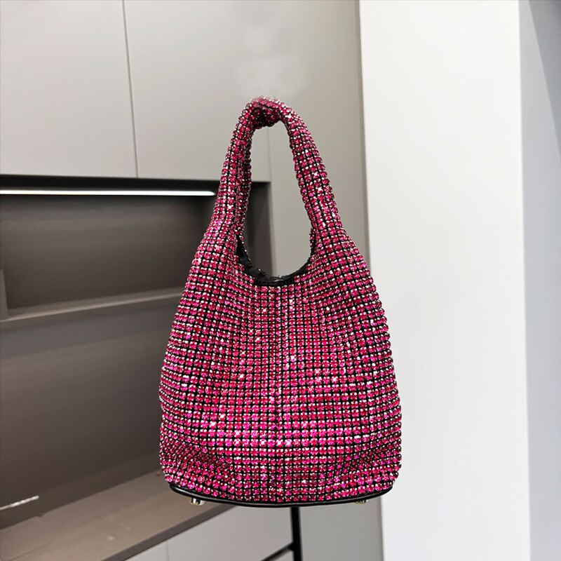 Bellachicha Damen Glitzernde Abendtasche - Strass Tragbare Handtasche für Party, Abiball, Hochzeit