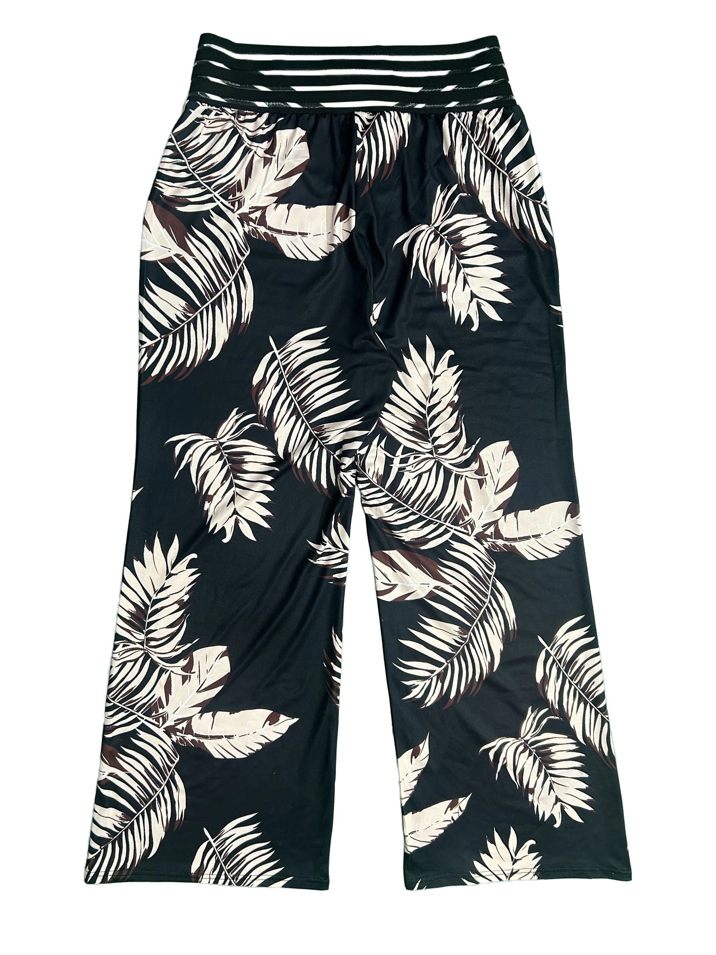 Schwarze Palmen | Print Hose - Vanessa