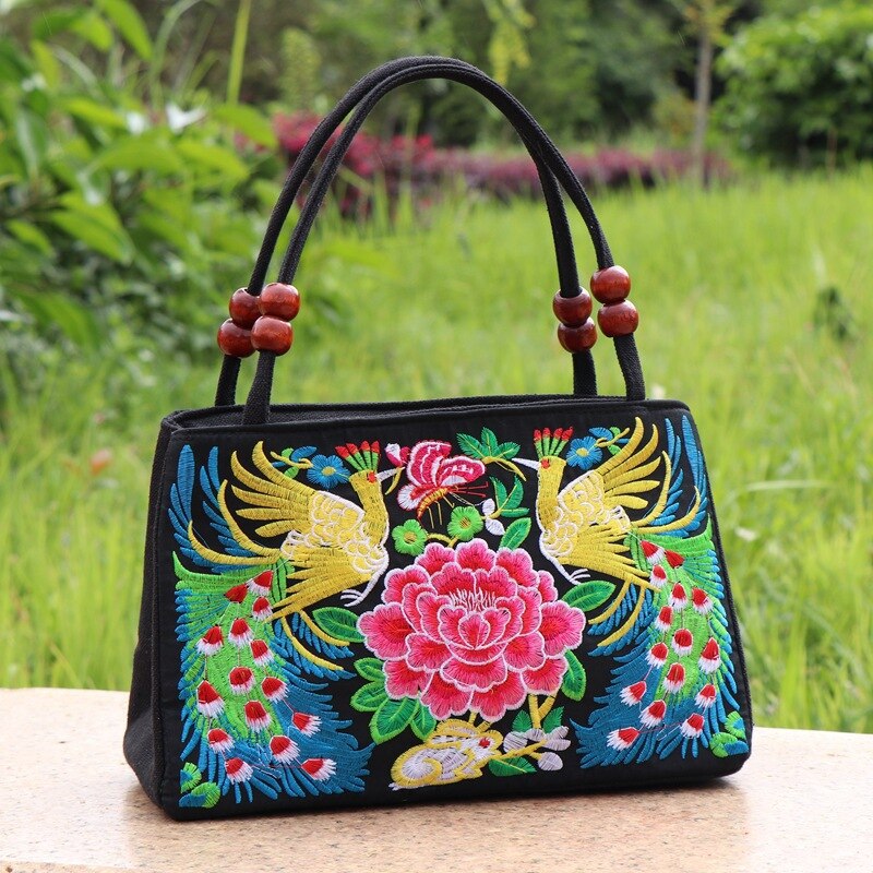 Bellachicha Antike Artistry: Damen Tasche mit Stickerei, Handtasche im Retro Stil