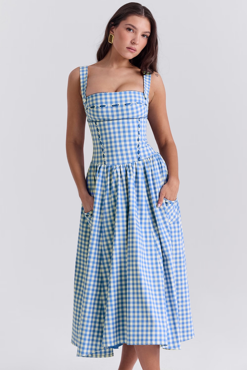 Rosie| blaues sommerkleid für damen